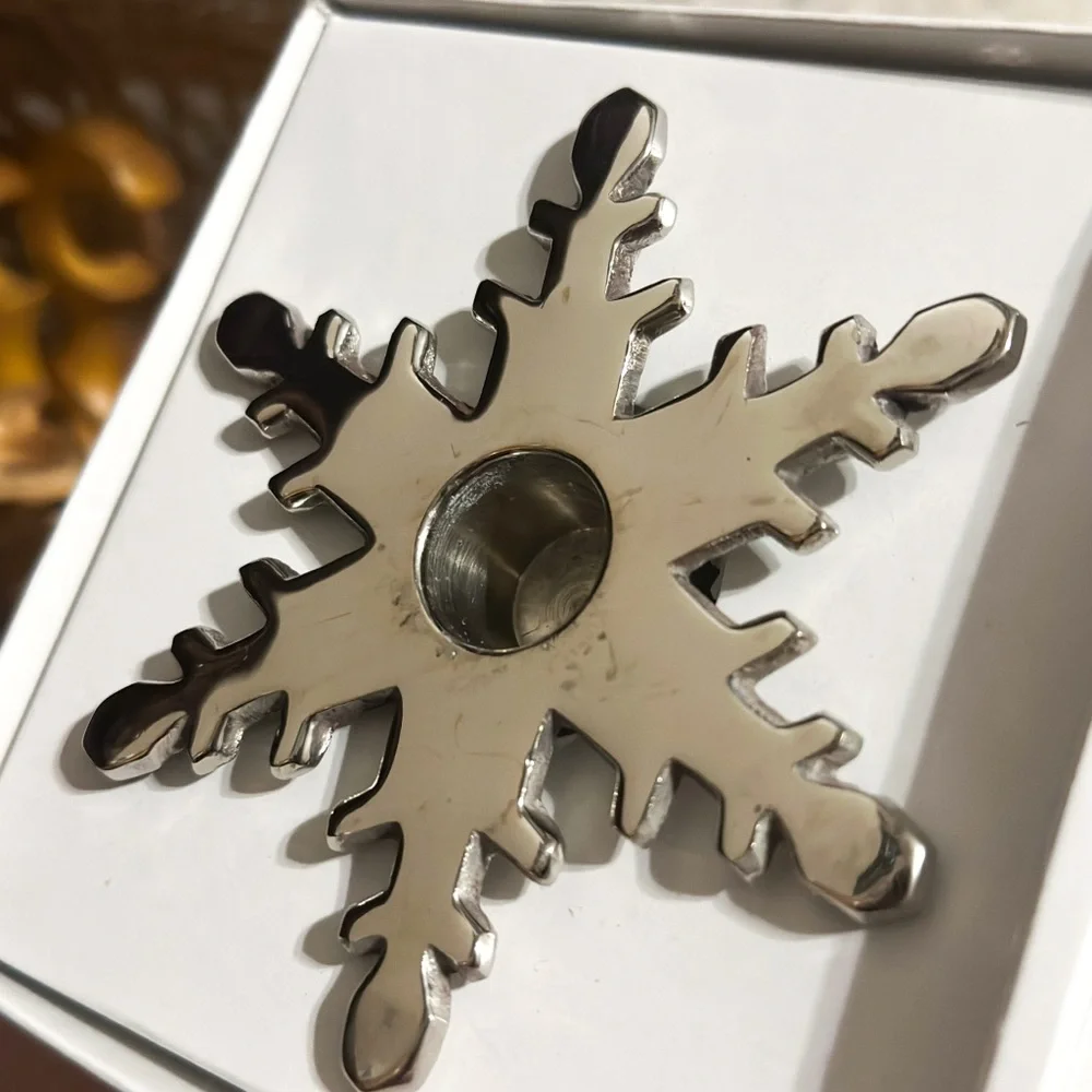 Dansk Silver Snowflake Candle Holders Set of 2 Nickel Plated Taper Holders MCM